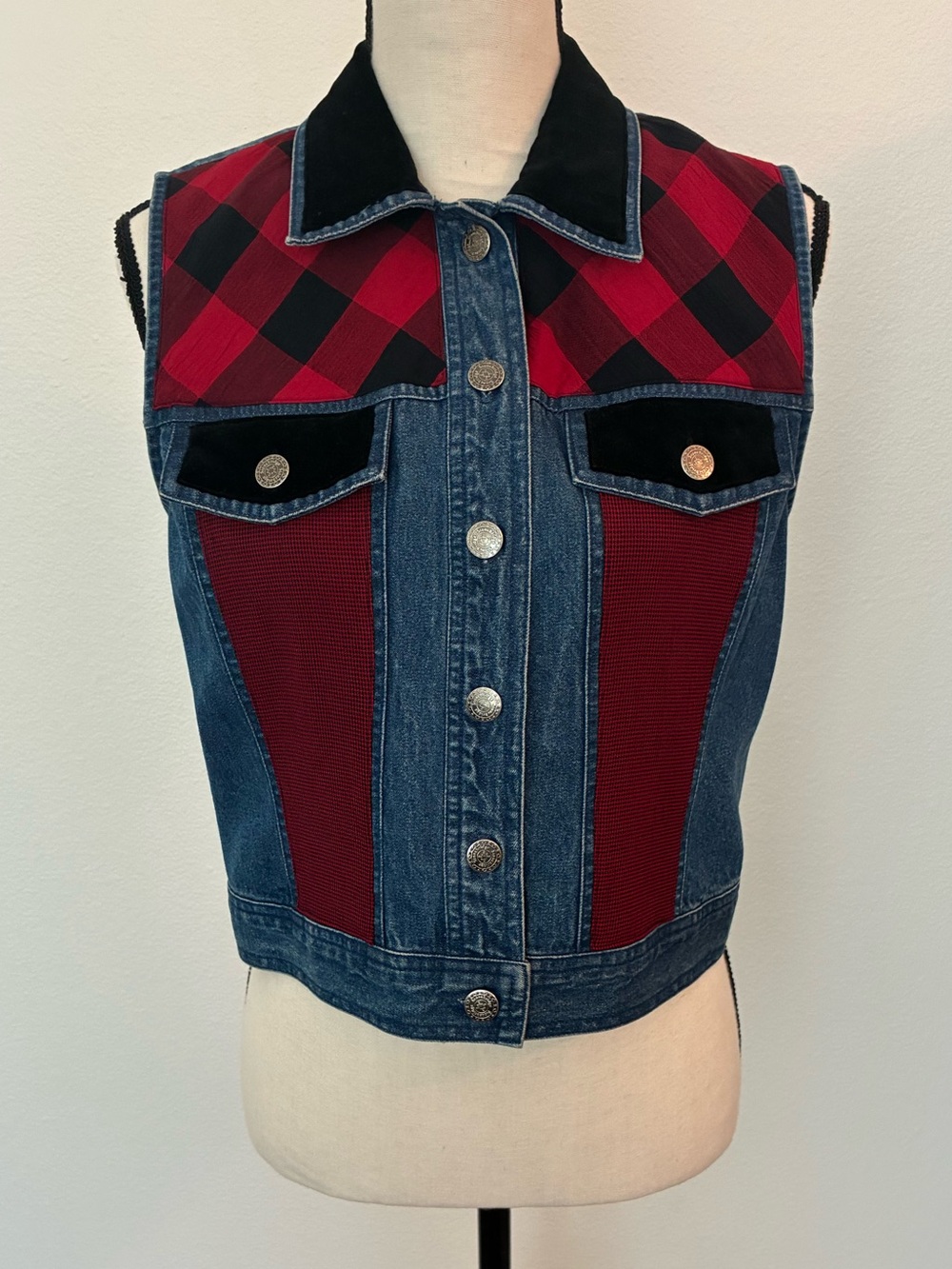 Vintage 90s Stonebridge Cropped Denim Vest